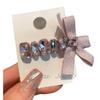 Horquilla de estilo coreano Dongdaemun con lazo de diamantes de imitación rosa para mujer, dulce temperamento, pinza para el pelo con forma de pico de pato, nuevos accesorios para el cabello