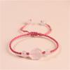 Pulseira de Coelho de Cristal em Pó Natural para Mulheres, Tecida com Corda Vermelha, Presente de Ano do Coelho de Cristal em Pó, Presente para Namoradas