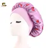 Touca de Dormir de Cetim Estampada de Aba Larga Transfronteiriça Touca para Cabelo de Beleza Touca de Cuidado Turbante Cap Tjm-301A
