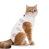 Roupa de Esterilização para Gatos, Roupa Cirúrgica para Gatas, Roupa 100% Algodão, Estilo Fino Respirável, Roupa para Desmame com Velcro, Anti-Lambedura Pós-Cirúrgica para Gatos Machos