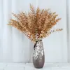 Flores artificiais douradas para casamento, eucalipto, baga de inverno, arranjo de balde da sorte de Ano Novo, flores de véspera de Ano Novo, materiais florais decorativos de frutas da sorte