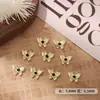 Accesorios para arte de uñas: moños de metal con diamantes, decoraciones para uñas de mariposa pequeñas tridimensionales de color transparente como el hielo, materiales para arte de uñas DIY