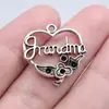 24x 24mm 2G prata antiga acessórios de joias DIY explosões transfronteiriças pingente amor de avó