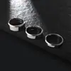 Anillo de Acero de Titanio con Borde Biselado Doble Simple de Venta Caliente Transfronteriza con Logo Grabado, Anillo Liso de Acero Inoxidable para Hombres, Anillo Grabado con Láser para Mujeres