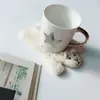 Exportado a Japón Posavasos Lindo de Fieltro de Lana de Animal Forma de Dibujo Animado Adorno de Escritorio Mantel Individual Pad Aislante Regalo de Navidad