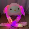 Versão de Comércio Exterior do Mesmo Estilo de Chapéu de Coelho com Orelhas Móveis, Novo Modelo Outono e Inverno, Chapéu de Pelúcia de Coelho Iluminado com Proteção de Orelha Brilhante
