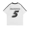 Camiseta de Manga Corta con Cuello en V y Rayas Bloque de Color Estilo Americano, Corte Holgado Deportivo, Camiseta Unisex Hip-Hop Streetwear, Moda Transfronteriza