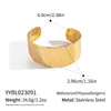 Pulsera Abierta Minimalista Línea de Ola, Acero Inoxidable Electrochapado con Oro de 18K, Joyería Versátil y de Moda para Mujer