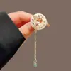 Nuevo Broche de Borla con Flor de Magnolia Estilo Antiguo Chino, Broche de Seguridad de Alta Gama para Mujer, Accesorio Elegante y Grácil para Qipao y Hanfu