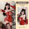 Vestido de conejita navideña, lencería sexy, top de tubo, terciopelo peludo, ajustado, uniforme