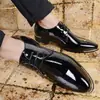 Zapatos de Cuero Casual de Negocios Retro Británicos para Hombre Puntiagudos Estilo Coreano Zapatos de Cordones de Cuero Patentado para Hombre Zapatos de Hombre Talla Grande 48