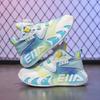 Zapatillas de baloncesto para niños, de cuero juvenil, resistentes al desgaste, de malla, con sonido de fricción, para correr, de algodón con forro polar.