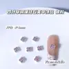 Luxo Leve Brilhante Trevo de Quatro Folhas da Sorte Cobre Incrustado Zircônio Branco Cor Zircônio Joias Pequenas para Manicure Decoração Estéreo para Unhas