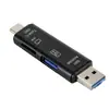 Tipo - Lector de tarjetas TF multifuncional 5 en 1 Adaptador USB a OTG para teléfono móvil Lector de tarjetas USB 2.0 para computadora