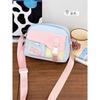 Bolsa Pequena Estilo College Color-Blocking Fofa Estilo Japonês para Mulheres, Moderna e Versátil, Bolsa Transversal de Viagem em Cores Doces Frescas