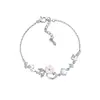 Pulseira Love Butterfly Rain para Mulheres, Pulseira de Flor de Pedra da Lua de Luxo Leve de Alta Qualidade, Design de Nicho da Moda com Incrustação de Diamante