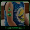 Tatuaje Temporal Luminoso de Dinosaurio Volcánico Colorido Dibujos Animados Lindos Diversión para Niños Maquillaje para Brazos de Hombres y Mujeres Impermeable y Resistente al Sudor Larga Duración