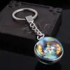 Chaveiro Pingente Grande Céu Noturno Giratório Doze Constelações Pedra do Tempo Vidro Chaveiro de Constelação Sonhadora de Cristal