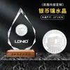 Trofeo de Cristal con Moneda de Plata Incrustada Medalla Conmemorativa de Plata Esterlina Moneda de Oro Oro Puro Listado Regalo de Aniversario Recuerdo de Jubilación