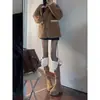 Botas Altas para Mujer, Suela Gruesa de 8 cm, Nuevo Estilo Otoño e Invierno 2025, Botas Largas Melard Convertibles de Dos Vías Plegables, Botas Altas