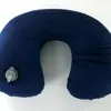 Almohada de cuello con boquilla de aire de presión cuidadosamente seleccionada, funda de terciopelo de cristal, núcleo de almohada de PVC, almohada para viajes al aire libre, almohada inflable, almohada en forma de U
