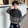 Suéter Grosso para Meninos Outono e Inverno 2026 Novo Estilo Lindo Estilo Coreano Infantil Manga Longa Malha Roupas de Inverno Roupas de Fio Moletom