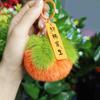 Imitación perezoso piel de conejo cosas buenas suceden llavero colgante ins lindo bola esponjosa mochila bolso accesorios colgantes pequeños regalos al por mayor