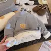 Camiseta Térmica Base Camada Grossa com Forro de Fleece de Três Camadas para Outono e Inverno, Quente e Casual, para Meninas e Meninos