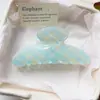 Pinza de Garra Elegante de Cuadros Azules Estilo Coreano para Mujer Pinza de Tiburón Atmosférica Pinza Elegante para Moño en la Parte Posterior de la Cabeza Accesorio de Cabello de Alta Gama