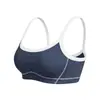 Roupa Íntima Esportiva Feminina de Costura Nova com Borda Branca para Uso Externo, Sutiã de Alta Sustentação à Prova de Impacto, Top de Yoga com Costas Bonitas