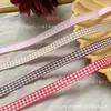 Cinta a cuadros de 1 cm, cinta colorida, lazo para embalaje, materiales para accesorios para el cabello DIY, cinta de satén, cinta decorativa, cinta de poliéster