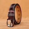 Cinto Novo Feminino de Couro Genuíno, Cinto Versátil Estilo Coreano, Cinto Fino Decorativo Feminino da Moda com Fivela de Pino, Atacado de Couro Puro