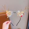 Nueva diadema navideña europea y americana con astas, joyería para adultos hecha a mano, bonita tocado para niños, artículos de venta al por mayor