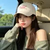 La circunferencia de cabeza grande hace que la cara parezca más pequeña, gorra de béisbol bordada con letras para mujer, estilo chica dulce coreana, gorra de pico para viajes al aire libre, sombrero de protección solar para hombre