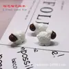 Adornos de resina de micro paisaje de simulación, dibujos animados tridimensionales, animales pequeños, vaca, oveja, ballena, accesorios para llavero DIY