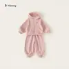 Colección de Ropa Casual InfantilConjunto de Dos Piezas Sudadera con Estampado de Gato y Pantalones Jogger de Color Sólido para Primavera y Otoño Ropa Deportiva para Niñas