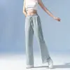 Pantalones Deportivos Nuevos de Verano 2026 Seda de Hielo Frescos Versátiles de Pierna Ancha Pantalones con Protección Solar Pantalones Rectos para Mujer Pantalones Largos Casuales Mujer