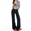 Jeans Azules de Mezclilla Ajustados Micro Acampanados para Mujer 2026 Nuevo Estilo Petite Color Original Cintura Baja Pantalones Rectos Estilo Chica Caliente Americana