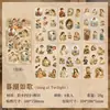 Serie de Cronología de Pintura al Óleo Pegatinas de Objetos y Personajes Vintage PET Material para Diario DIY Transfronterizo Pegatinas Decorativas