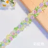 Encaje Bordado Floral Color Macarrón en Stock, Artesanía de Alta Densidad Soluble en Agua, Accesorios para el Cabello Hechos a Mano y Accesorios para Ropa de Muñecas