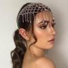 Corrente de cabelo com borla de diamante colorido AB, mais vendida internacionalmente, moda de rua, fotografia, festa, strass, corrente de testa, acessórios de cabeça femininos