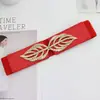 Lazo Decorativo Sello de Cintura Versátil con Falda Hebilla de Hoja para Mujer Cinturón Elástico Ajustado Elástico Cinco Estilos