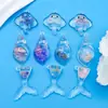 Colgante de concha de sirena de océano de acrílico pez diablo luminoso colgante para pulsera creativa DIY llavero al por mayor