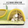 Túnel Nido para Gatos Monstruo de Ojos Grandes de Primavera y Verano, Tela de Hielo Fresca, Látex Fresco, Colchón para Gatos, Nido para Gatos Integrado para Jugar y Dormir, Nido para Mascotas