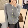 Cárdigan de Punto de Terciopelo de Mapache Estilo Coreano Suave para Mujer 2025 Otoño Nuevo Suéter Chaqueta Top Suave Ceroso