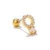 Color Ópalo Circonita Moda Acero de Titanio Pendientes para Mujer Dormir Gratis-Selección Lujo Ligero Caracola Hélice Hueso de la Oreja Clavo Palo de Oreja Joyería