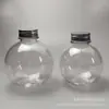 Taza redonda esférica de 500 ml para té de leche, botella desechable transparente de plástico PET para bebidas con tapa, bola esférica de algas marinas para alimentos