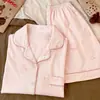 Novo Pijama de Coelhinho com Bolinhas Rosa para Mulheres, Conjunto Duas Peças de Shorts de Manga Curta para o Verão, Meninas Podem Usar como Roupas de Casa