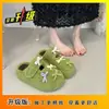 Zapatos peludos casuales estilo francés 2025 Invierno Nuevos estilo coreano para niñas Lindos Bloques de color Lazo Nudo Suela suave Forro de felpa Zapatos de algodón