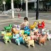 Balões de Folha de Alumínio Puxáveis em Formato de Elefante e Gatinho com Rodas, Brinquedos Infantis Brilhantes para Feira Noturna, Produtos Quentes de Venda no Atacado